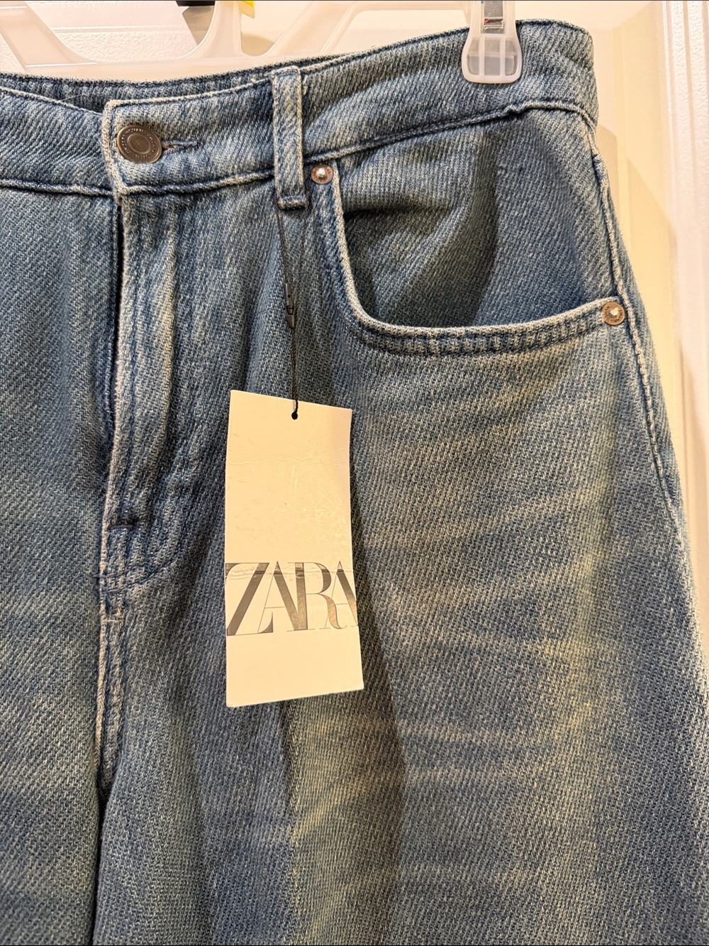 Zara Washed Blue Relaxed Jeans